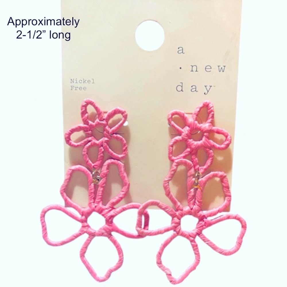Target A New Day Pink Flower Earrings